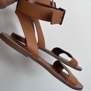 Madewell The Boardwalk Ankle-Strap Sandals English Saddle Leather